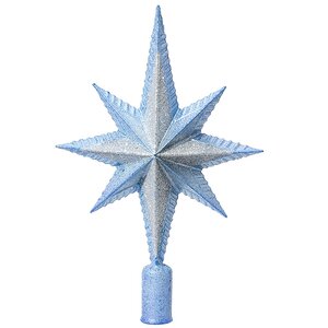 Верхушка Рождественская Звезда 29 см голубая с серебром Snowmen фото 1