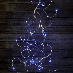Электрогирлянда "Серебряная веточка", 60 LED ламп, 1.6м, синие лампы Snowmen фото 1