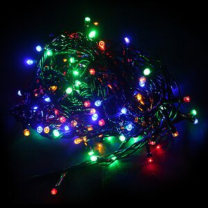 Электрогирлянда для дома 180 разноцветных LED ламп 16 м, зеленый ПВХ, контроллер Holiday Classics фото 1