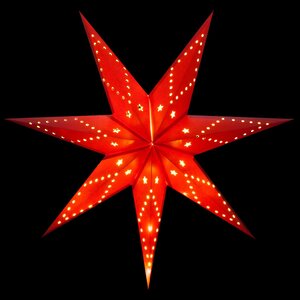 Новогодний светильник Рождественская Звезда 70 см красная на батарейках, холодные белые LED лампы Snowmen фото 1