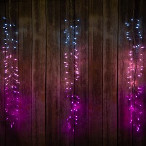 Светодиодная бахрома Бегущий Огонь Premium Led 2*1 м, 320 холодных белых/нежно-розовых/розовых LED ламп,  прозрачный СИЛИКОН, соединяемая, IP67 BEAUTY LED фото 1