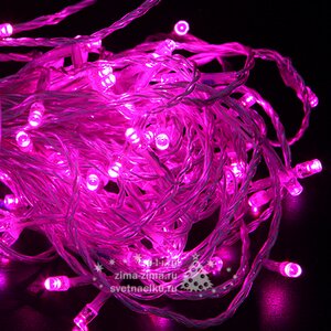 Светодиодная гирлянда 24V Premium Led 200 розовых LED ламп 20 м, прозрачный СИЛИКОН, соединяемая, контроллер, IP54 BEAUTY LED фото 1