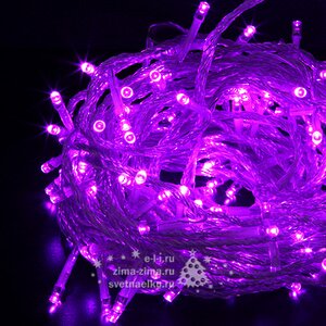 Светодиодная гирлянда 24V Premium Led 200 пурпурных LED ламп 20 м, прозрачный СИЛИКОН, соединяемая, IP54 BEAUTY LED фото 1