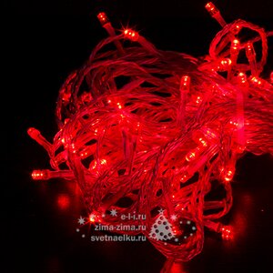 Светодиодная гирлянда 24V Premium Led 200 красных LED ламп 20 м, прозрачный СИЛИКОН, соединяемая, контроллер, IP54 BEAUTY LED фото 1