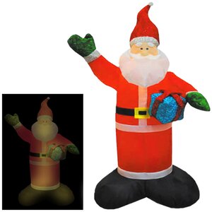 Надувная фигура Санта с блестящим подарком, 2.4 м, подсветка Торг Хаус фото 1
