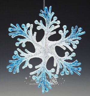 Снежинка "Синий иней", 13х15 см Holiday Classics фото 1