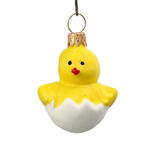 Стеклянная елочная игрушка Цыпленок Дорио 5 см, подвеска Коломеев фото 1