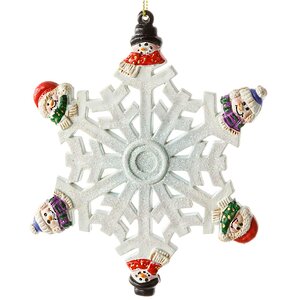 Елочная игрушка Снежинка разноцветная 13 см, подвеска Царь Елка фото 5