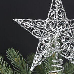 Звезда на елку Кружевная 15 см серебряная Kurts Adler фото 3