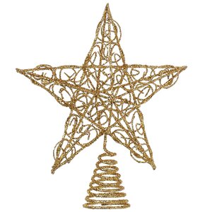 Звезда на елку Кружевная 15 см золотая Kurts Adler фото 5