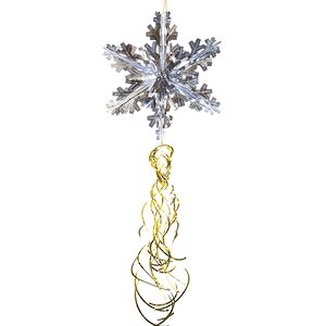 Снежинка из фольги с подвеской Праздник 30 см серебряная с золотым Holiday Classics фото 1