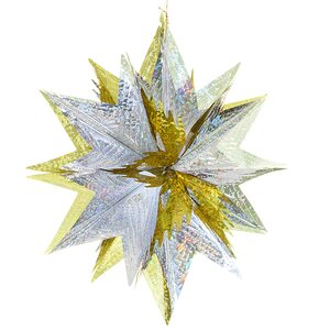 Звезда из фольги Объемная 40 см золотая Holiday Classics фото 1