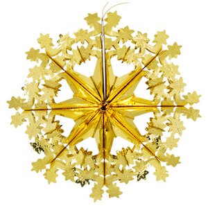 Снежинка из фольги Лучистая 40 см золотая Holiday Classics фото 1