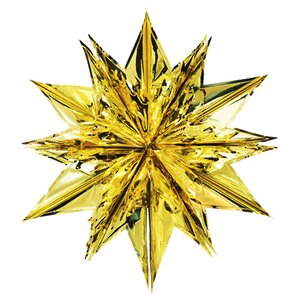 Звезда из фольги Объемная 60 см золотая Holiday Classics фото 1