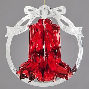 Фигура из фольги Шар Колокольчик 25 см красный с серебряным Holiday Classics фото 1