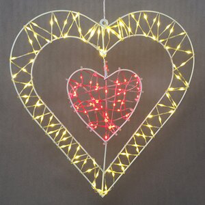 Светящееся Сердце Купидона 40 см, 150 красных/теплых белых микро LED ламп, контроллер, IP44 Snowhouse фото 1