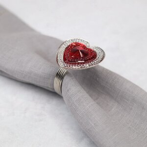 Кольцо для салфетки Красный Агат - сердце 4 шт, 4 см Billiet фото 3