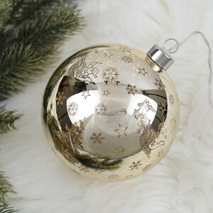 Светящийся елочный шар Одри 12 см, на батарейках Peha фото 2