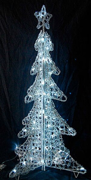 Ель светящаяся Акриловая, 150 см, уличная, 120 холодных белых LED ламп Ели Пенери фото 1