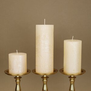 Декоративная свеча Металлик Миди 70*68 мм кремовая Kaemingk фото 2