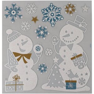 Новогодние наклейки Дружелюбные Снеговики 38*31 см Peha фото 1