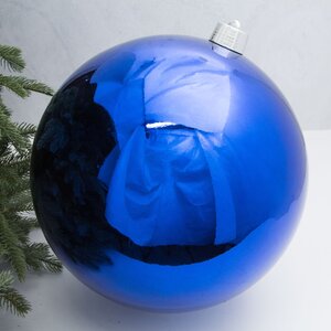 Пластиковый шар Sonder 30 см синий глянцевый Winter Deco фото 1