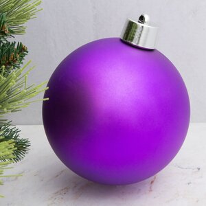 Пластиковый шар 20 см фиолетовый матовый, Winter Decoration Winter Deco фото 1