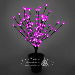 Светодиодное мини дерево в горшке "Цветы Сакуры", 60 см, 96 РОЗОВЫХ LED ламп BEAUTY LED фото 1