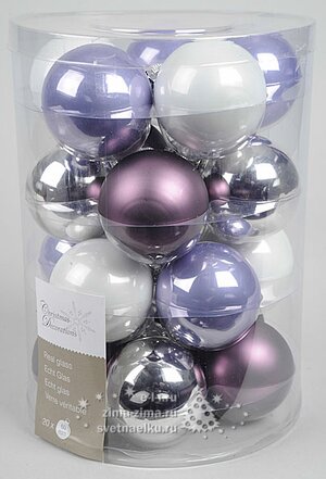 Коллекция стеклянных шаров Лебединое Озеро 6 см, 20 шт Kaemingk фото 1