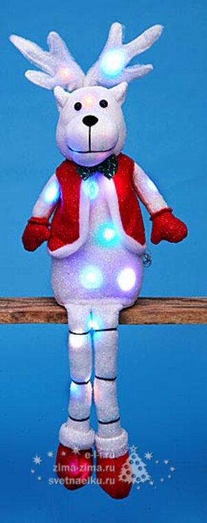 Лось-длинноножка в красном жилете, светящийся, 85 см, LED огни, батарейка Holiday Classics фото 1