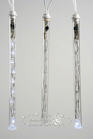Светодиодная гирлянда Тающие Сосульки, 5*60 см, 240 холодных белых LED ламп, прозрачный ПВХ, 5 м, соединяемая, IP44 Kaemingk фото 2