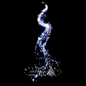 Гирлянда Конский хвост 25*2.5 м, 700 холодных белых MINILED ламп, проволока - цветной шнур BEAUTY LED фото 1