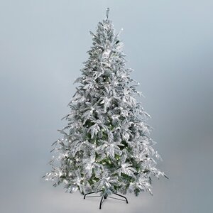 Искусственная елка с лампочками Маттерхорн заснеженная 180 см, 185 LED ламп, ЛИТАЯ + ПВХ Crystal Trees фото 1