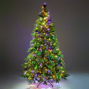 Искусственная елка с гирляндой Власта 180 см, 500 разноцветных/теплых белых LED ламп, контроллер, ЛИТАЯ + ПВХ Crystal Trees фото 2