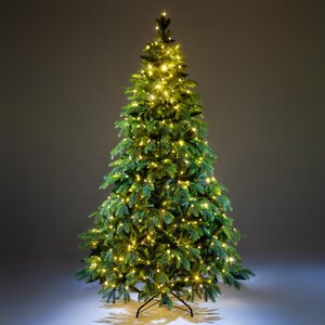 Искусственная елка с гирляндой Власта 210 см, 700 разноцветных/теплых белых LED ламп, контроллер, ЛИТАЯ + ПВХ Crystal Trees фото 1