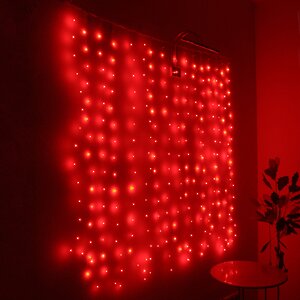 Гирлянда штора Роса 1.6*1.6 м, 256 красных мини LED, серебряная проволока, IP20 Торг Хаус фото 1
