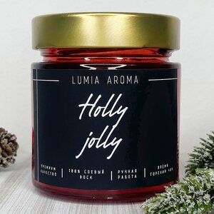 Ароматическая соевая свеча Holly Jolly 200 мл, 40 часов горения Lumia Aroma фото 2