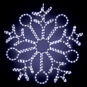 Светящаяся Снежинка 90 см, холодные белые LED, IP44 BEAUTY LED фото 1