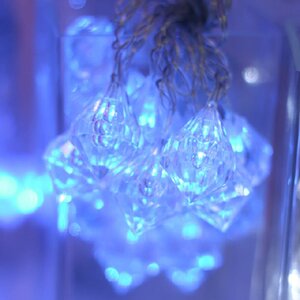 Светодиодная гирлянда Кристаллы 20 синих LED ламп 4.5 м, прозрачный ПВХ, IP20 Snowhouse фото 1