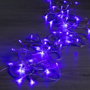 Светодиодная гирлянда 120 фиолетовых LED ламп 12 м, прозрачный ПВХ, соединяемая, IP44 Snowhouse фото 1