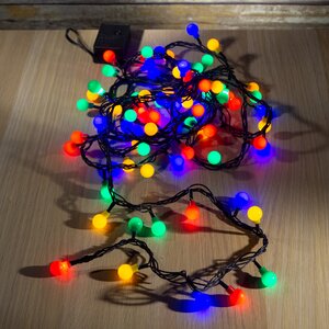 Светодиодная гирлянда для дома Маленькие жемчужины 80 разноцветных LED ламп 4 м, черный ПВХ, контроллер, IP20 Snowhouse фото 3