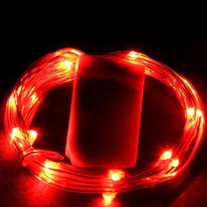 Светодиодная гирлянда Капельки на батарейках 20 красных MINILED ламп 2 м, серебряная проволока, IP20 Snowhouse фото 2