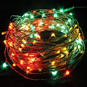 Светодиодная гирлянда Капельки 100 разноцветных мини LED ламп 10 м, медная проволока Snowhouse фото 1
