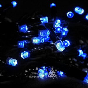 Светодиодная гирлянда 24V Legoled 100 синих LED ламп 10 м, мерцание, черный КАУЧУК, соединяемая, IP44 BEAUTY LED фото 1