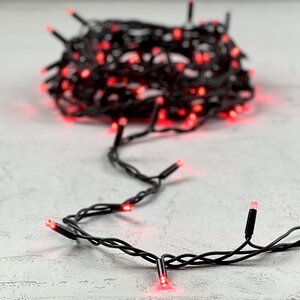 Светодиодная гирлянда 24V Legoled 100 красных LED ламп 10 м, мерцание, черный КАУЧУК, соединяемая, IP44 BEAUTY LED фото 5