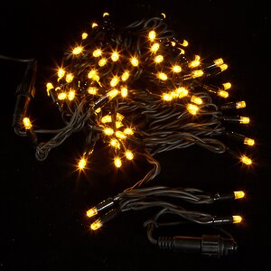 Уличная гирлянда Legoled 100 желтых LED ламп 10 м, мерцание, черный КАУЧУК, соединяемая, IP44 BEAUTY LED фото 1
