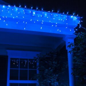 Светодиодная бахрома Legoled 3.1*0.5 м, 120 синих LED, белый КАУЧУК, соединяемая, IP54 BEAUTY LED фото 1