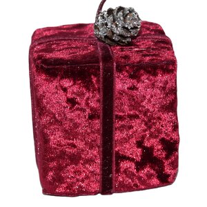 Елочное украшение Подарок Розмари 6 см бургунди, подвеска Due Esse Christmas фото 1