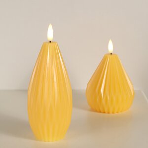 Светодиодная свеча с имитацией пламени Грацио 15 см желтая, на батарейках Peha фото 5