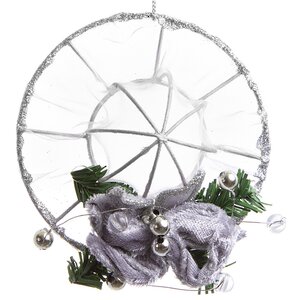 Елочная игрушка Шляпка для Модницы 10 см серебряная, подвеска Царь Елка фото 1